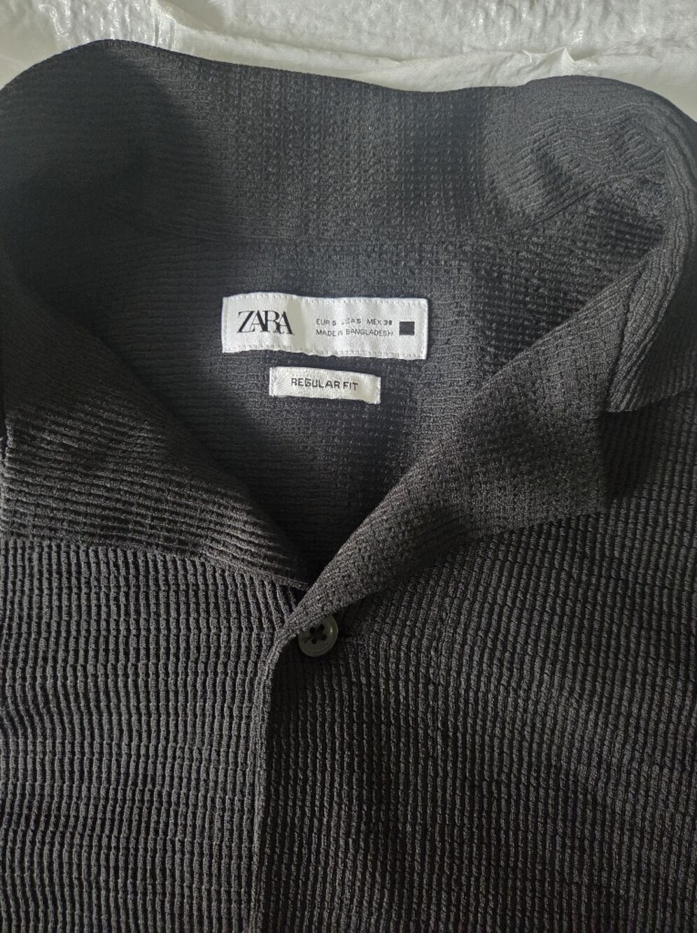 ZARA Men’s Black Textured Shirt Jacket